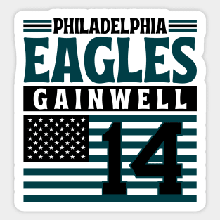 Philadelphia Eagles Gainwell 14 American Flag Football Sticker